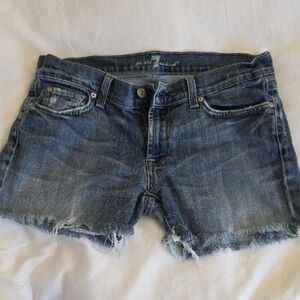 7 For All Mankind Blue Jean Shorts